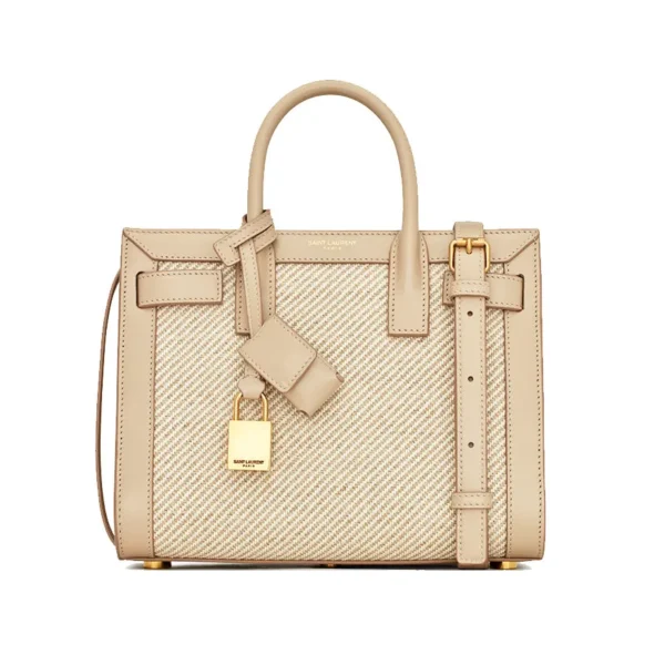 8d2113eb5115ad7c31301221ab7a64e2 YSL Sac De Jour Nano in Canvas in Beige and Sea Salt