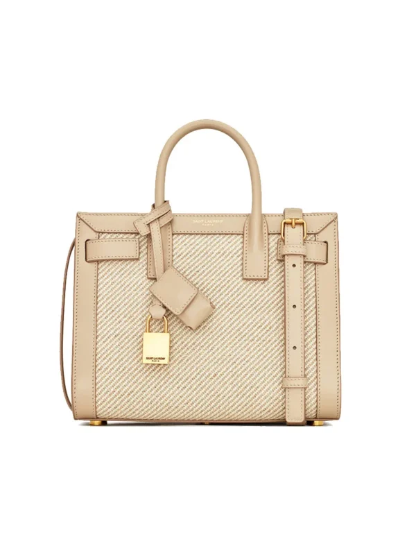 8d2113eb5115ad7c31301221ab7a64e2 YSL Sac De Jour Nano in Canvas in Beige and Sea Salt