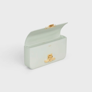 8d32f04d42252dfd054ad0caaab46a3d CHAIN SHOULDER BAG TRIOMPHE IN SHINY CALFSKIN JADE
