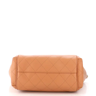 Chanel CC Open Shopping Tote Stitched Leather Large