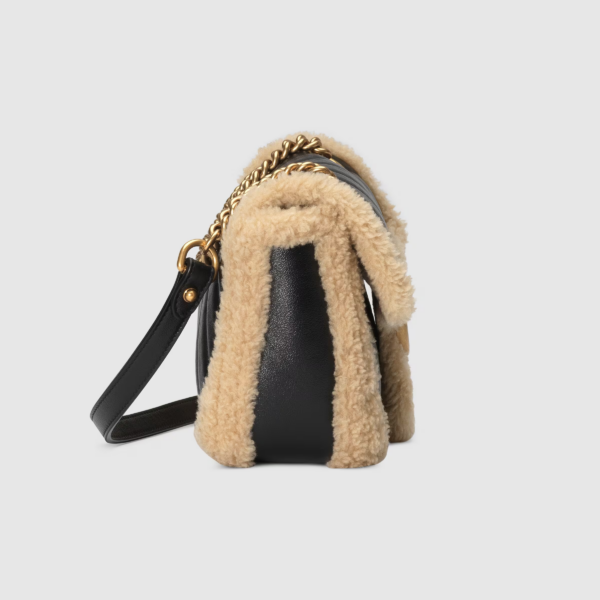 GG Marmont small shoulder bag with wool trim