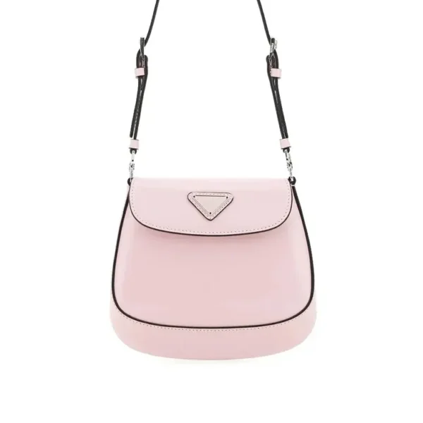 Prada Cleo Brushed Leather Mini Bag in Alabaster Pink