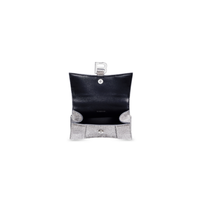 WOMEN'S HOURGLASS XS HANDBAG WITH RHINESTONES IN GREY