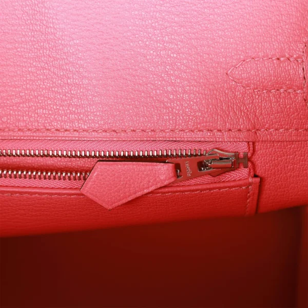 Hermès Special Order HSS Birkin 25 Rose Azalee Chèvre gebürstet Tasche in Schwarz mit Palladiumbeschläge