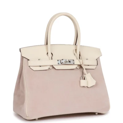 爱马仕 Birkin 30 Glycine Grizzly Nata Swift 皮革 钯金五金 包
