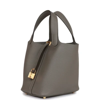 Hermès Picotin Lock 18 Gris Meyer Clemence Gold Hardware