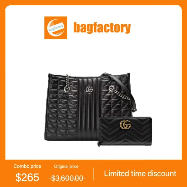 GG Marmont medium tote bag+GG Marmont zip around wallet