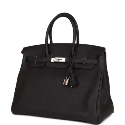 حقيبة Hermès Birkin 35 أسود توغو إكسسوارات معدنية بلاديوم