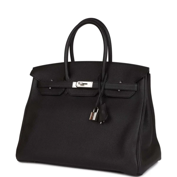 حقيبة Hermès Birkin 35 أسود توغو إكسسوارات معدنية بلاديوم