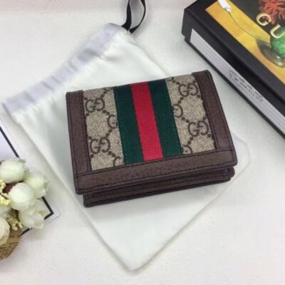 Gucci Ophidia GG card case 523155 Dark Coffee