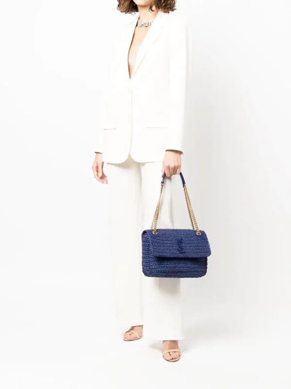 YSL Niki Medium Chain Bag in Raffia and Leather