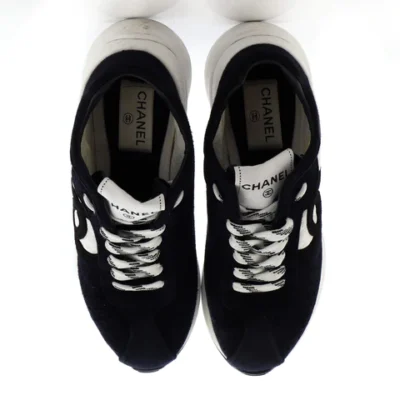 Chanel Women's CC Low-Top Sneakers Suede and Fabric
