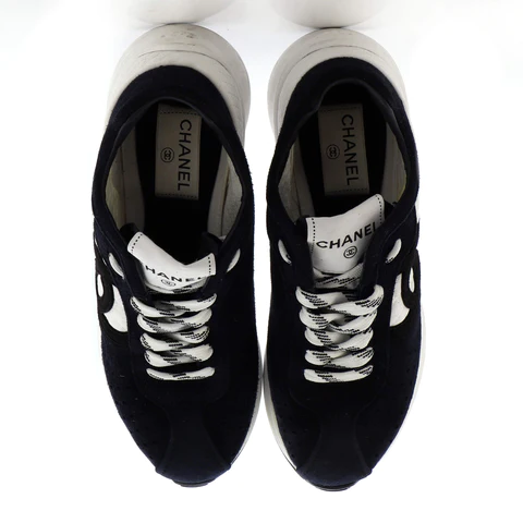 Chanel Women's CC Low-Top Sneakers Suede and Fabric
