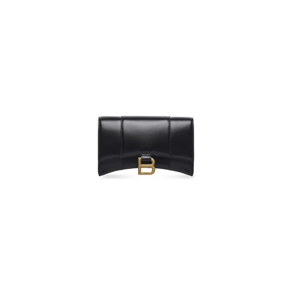 WOMEN'S HOURGLASS WALLET ON CHAIN BOX IN BLACK