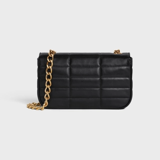 CHAIN SHOULDER BAG MATELASSE MONOCHROME CELINE IN QUILTED GOATSKIN BLACK