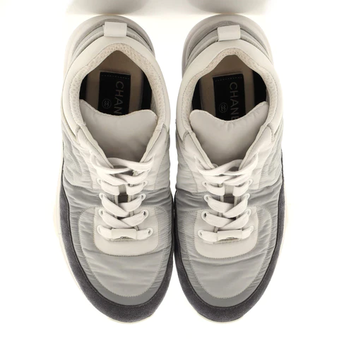 Chanel Women's CC Low-Top Sneakers Suede with Leather and Nylon