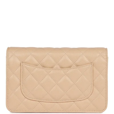 Chanel Wallet on Chain WOC Beige Caviar Silver Hardware