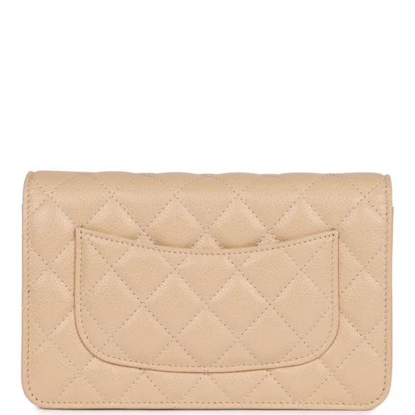 Chanel Wallet on Chain WOC Beige Caviar Silver Hardware