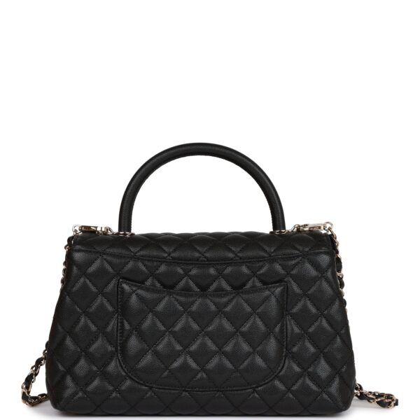 Chanel Small Coco Handle Flap Bag Black Caviar Light Gold Hardware