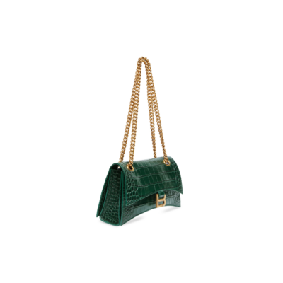91d1a48d3616db0b7bfec0266a225d5a WOMEN'S CRUSH SMALL CHAIN BAG CROCODILE EMBOSSED IN FOREST GREEN