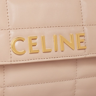 CHAIN SHOULDER BAG MATELASSE MONOCHROME CELINE IN QUILTED GOATSKIN NUD