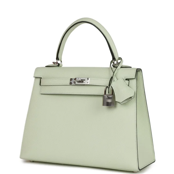 Hermès Kelly Sellier 25 Vert Fizz Epsom Palladium Hardware