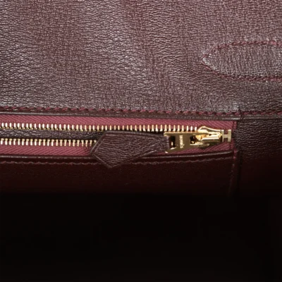 Hermès Birkin 30 Bordeaux Shiny Porosus Crocodile Gold Hardware