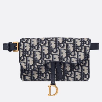 93532563a52f2ae9faf02fba8e7f7711 Dior Blue Oblique Saddle Belt Bag