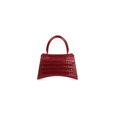 HOURGLASS geprägt DARK Small Damen Handtasche aus Krokodilleder in Rot