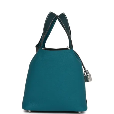 Hermès Picotin Lock 18 Casaque Vert Cypress and Vert Bosphore Palladium Hardware