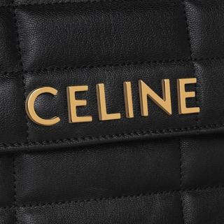 CHAIN SHOULDER BAG MATELASSE MONOCHROME CELINE IN QUILTED GOATSKIN BLACK