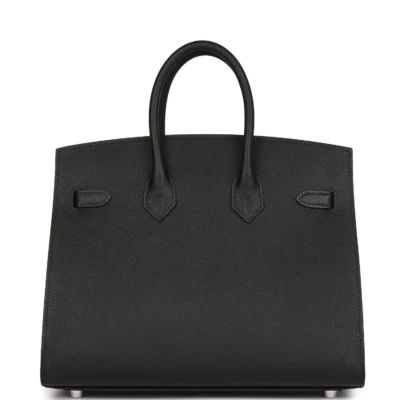 94be5ab36ef72e51c96ebfa89534303a حقيبة هيرميس Birkin Sellier 25 من جلد إبسوم باللون الأسود مع إكسسوارات معدنية من البلاديوم