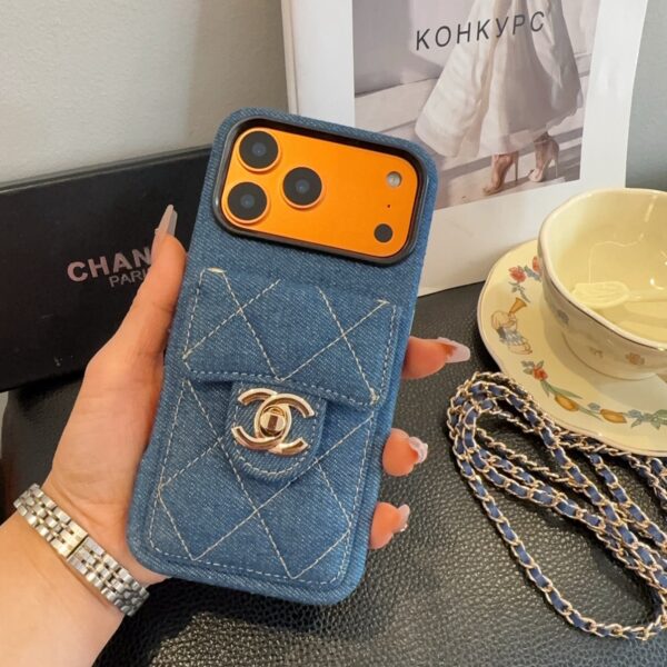 Chanel Denim CC Crossbody iPhone Case with Card Slot
