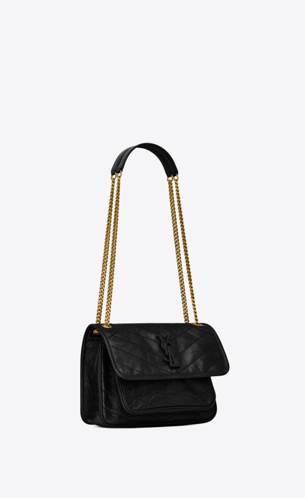 YSL Niki Medium Chain Bag in Crinkled Vintage Leather