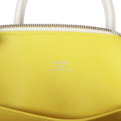Hermès 1923 Bolide 25 White Evercolor Verso Palladium Hardware