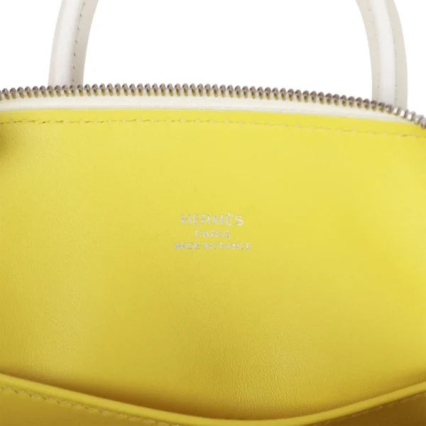 Hermès 1923 Bolide 25 White Evercolor Verso Palladium Hardware
