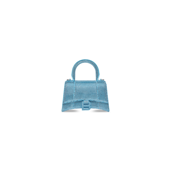 WOMEN'S HOURGLASS XS HANDBAG WITH RHINESTONES IN BLUE