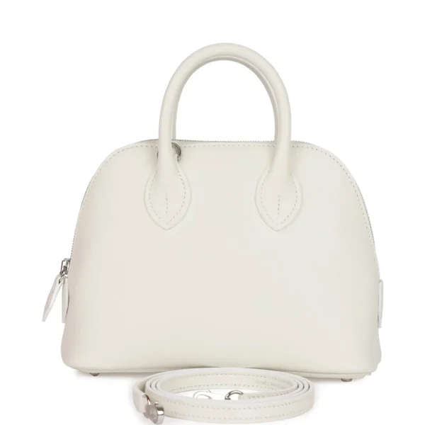 Hermès 1923 Bolide 25 White Evercolor Verso Palladium Hardware