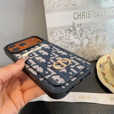 Dior Card Holder Fabric Full-Cover Phone Case