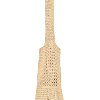 YSL Hobo Raffia Bag in Crochet and Smooth Leather