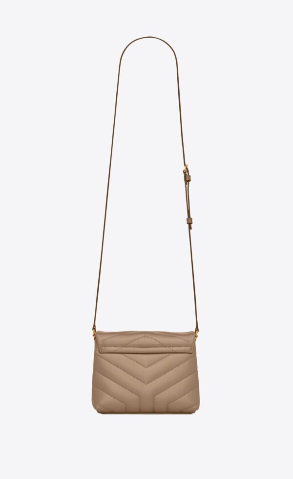 YSL Loulou Toy Bag in Matelasse 'Y' Leather in Greyish Brown