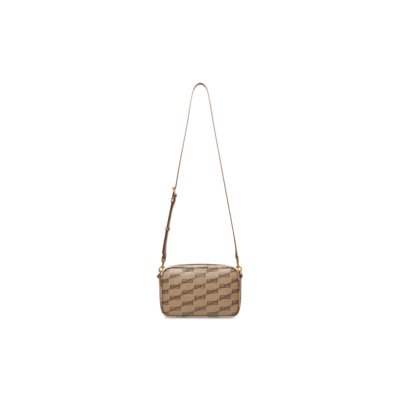 WOMEN'S SIGNATURE SMALL CAMERA BAG BB MONOGRAM COATED CANVAS IN BEIGE