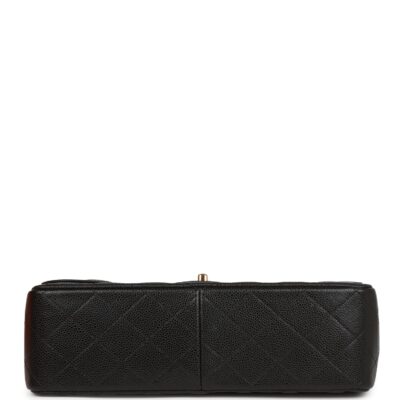 Chanel Jumbo Classic Double Flap Bag Black Caviar Gold Hardware