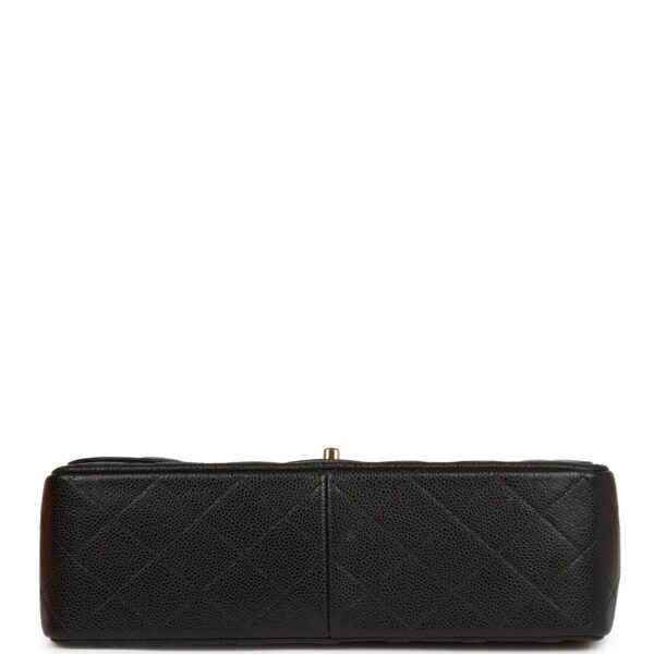 Chanel Jumbo Classic Double Flap Bag Black Caviar Gold Hardware