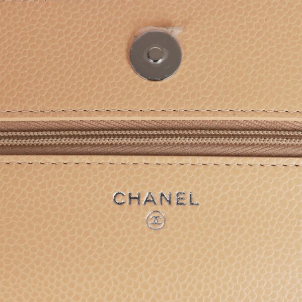 Chanel Wallet on Chain WOC Beige Caviar Silver Hardware