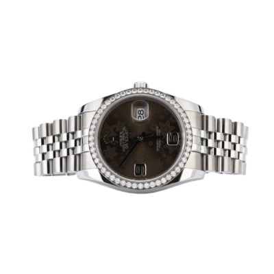 97dd0f7bfcfe645dcb58524b06da10d7 Rolex Datejust 116244BFAJ 36MM Bronze Floral Dial Silver-tone Case