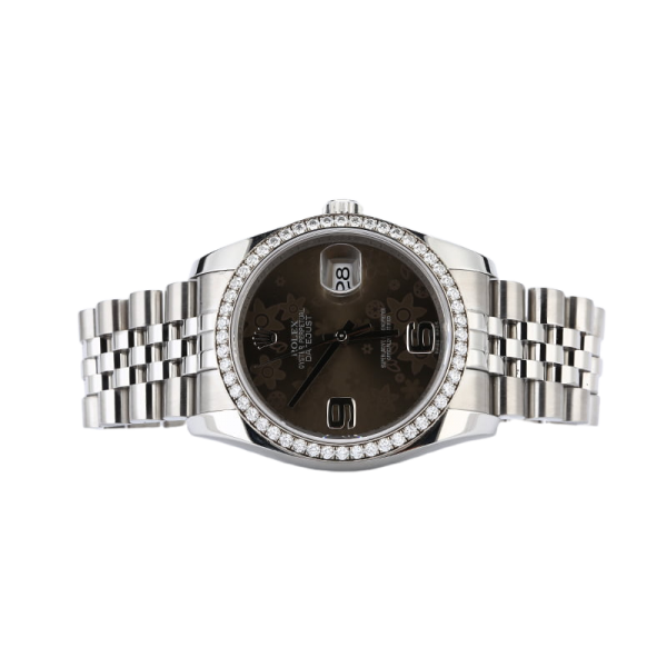97dd0f7bfcfe645dcb58524b06da10d7 Rolex Datejust 116244BFAJ 36MM Bronze Floral Dial Silver-tone Case