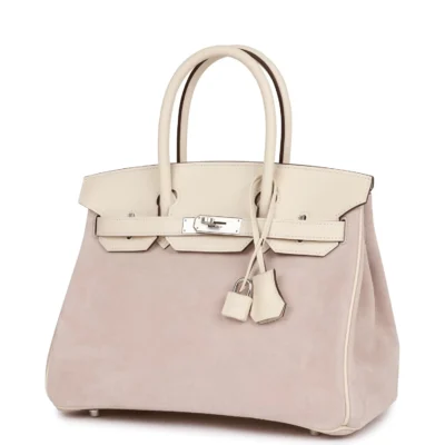 爱马仕 Birkin 30 Glycine Grizzly Nata Swift 皮革 钯金五金 包