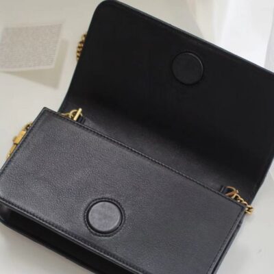 Gucci Marmont GG Mini Quilted Black Leather Cross Body Bag 488426 Black