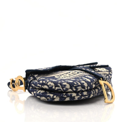 99f1b4a0f5291c22799eeb71d793d256 CHRISTIAN DIOR Oblique Embroidered Saddle Bag Blue